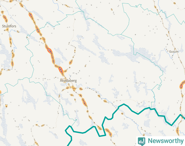 Karta över Åtvidabergs kommun