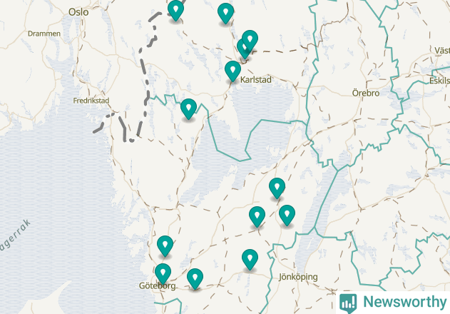 Karta över Åmåls kommun