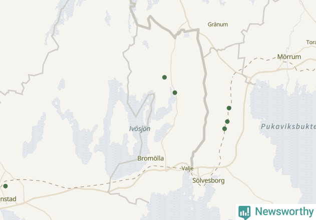 Karta över Bromölla kommun