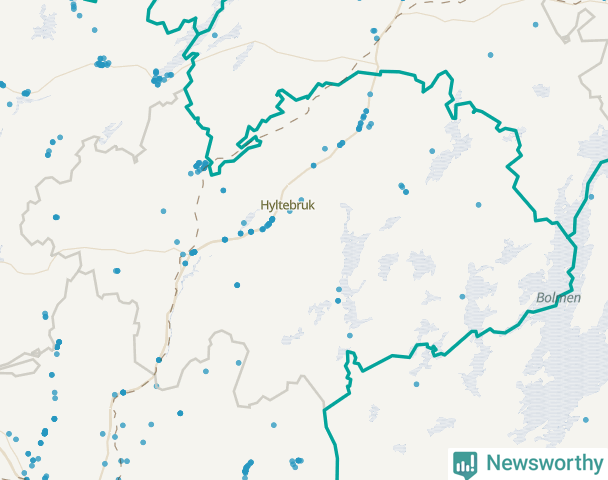 Karta över Hylte kommun