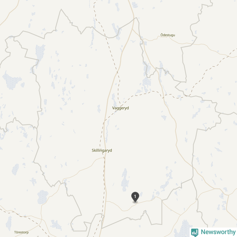 Karta över Vaggeryds kommun