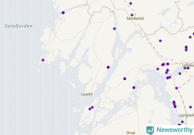 Karta över Lysekils kommun