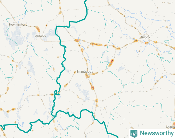 Karta över Emmaboda kommun