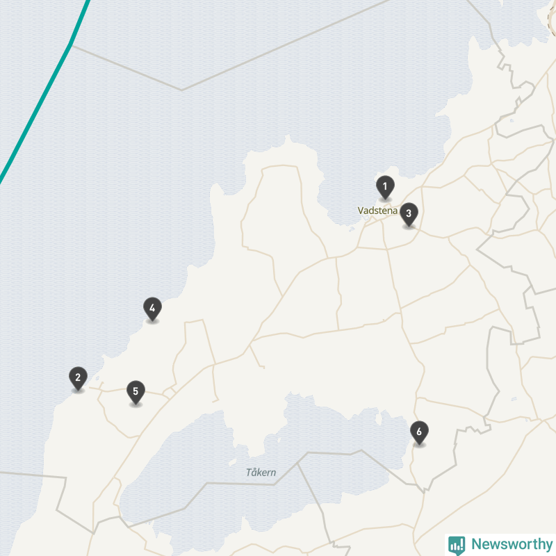 Karta över Vadstena kommun