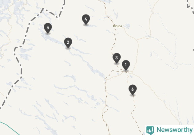 Karta över väderstationer i artikeln