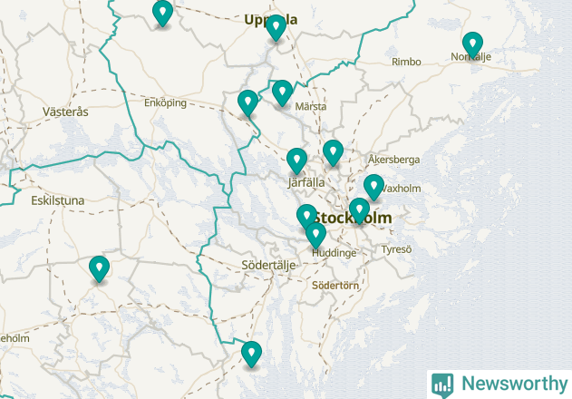 Karta över Vaxholms kommun