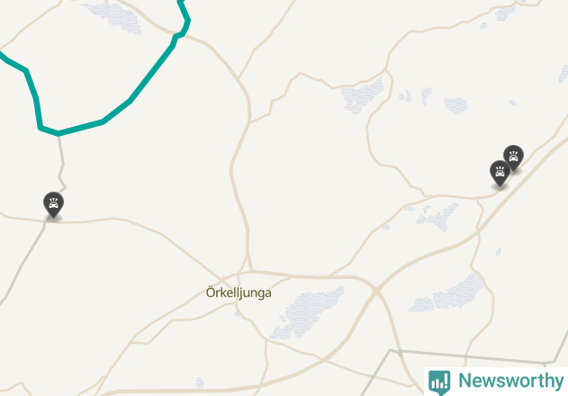 Karta över viltolyckor i Örkelljunga kommun