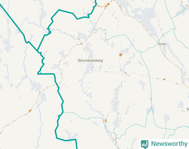 Karta över Skinnskattebergs kommun