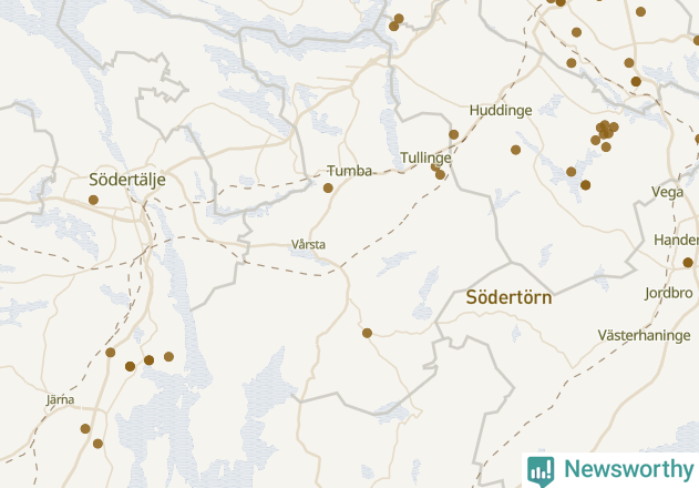 Karta över Botkyrka kommun