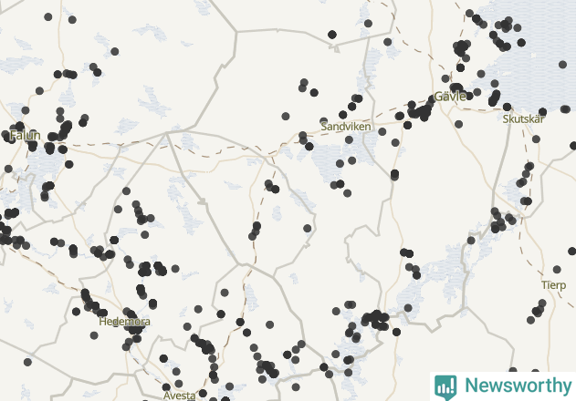 Karta över Sandvikens kommun