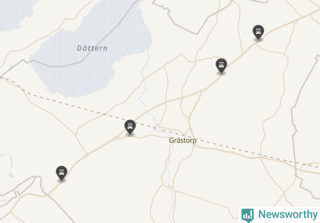 Karta över viltolyckor i Grästorps kommun