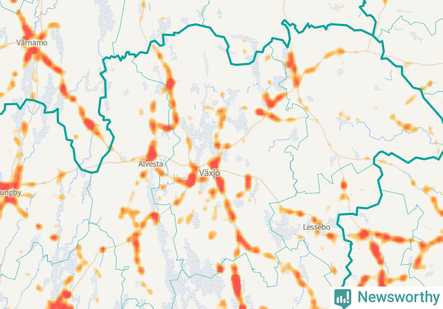 Karta över Växjö kommun