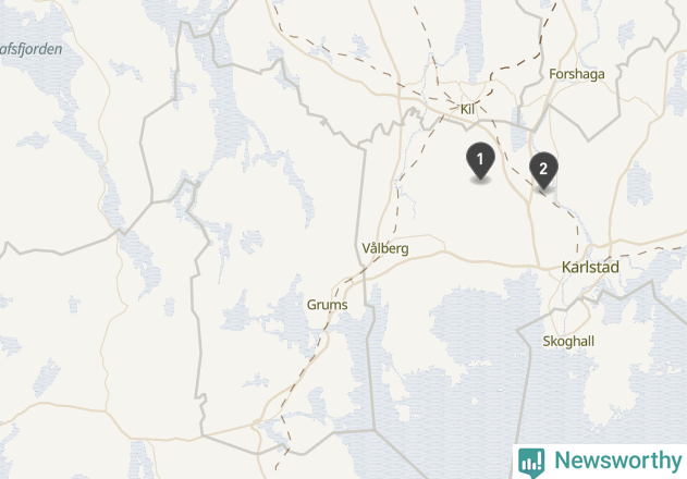 Karta över väderstationer i artikeln