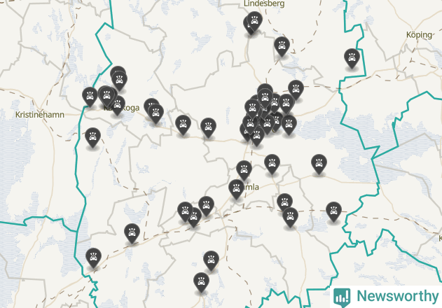 Karta över Örebro län