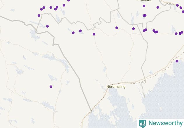 Karta över Nordmalings kommun