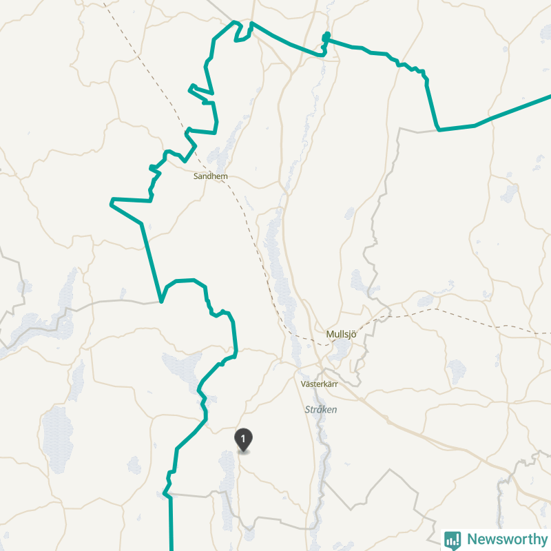 Karta över Mullsjö kommun