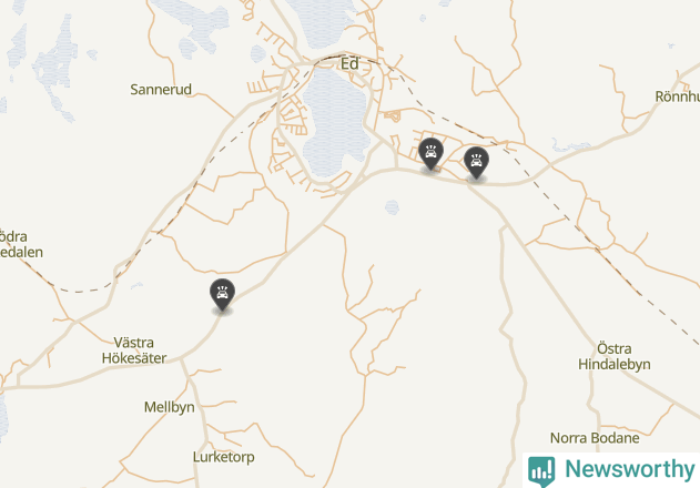 Karta över viltolyckor i Dals-Eds kommun