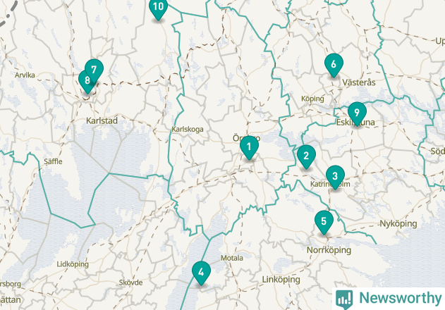 Karta över Lekebergs kommun