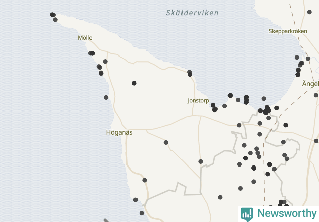 Karta över Höganäs kommun