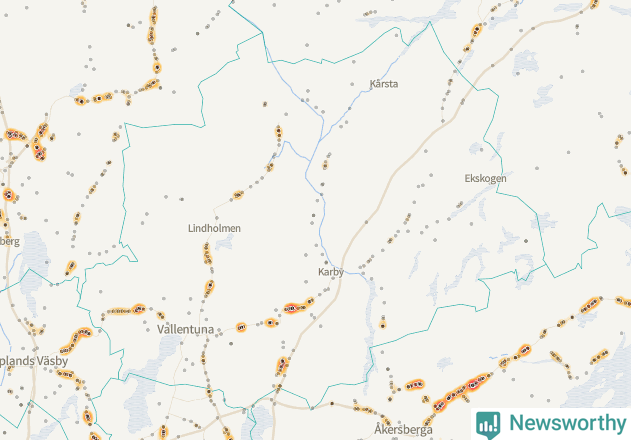 Karta över Vallentuna kommun