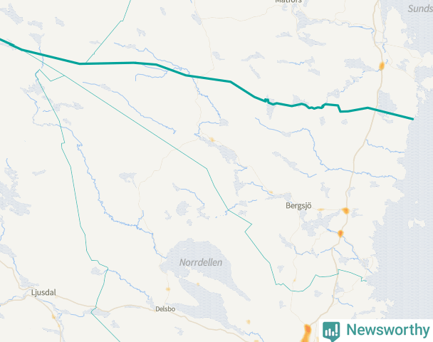 Karta över Nordanstigs kommun