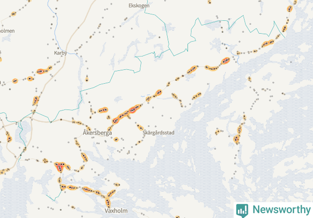 Karta över Österåkers kommun