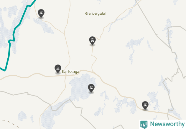 Karta över viltolyckor i Karlskoga kommun