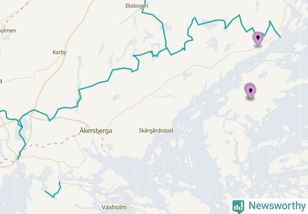Karta över vindkraftverk i Österåkers kommun