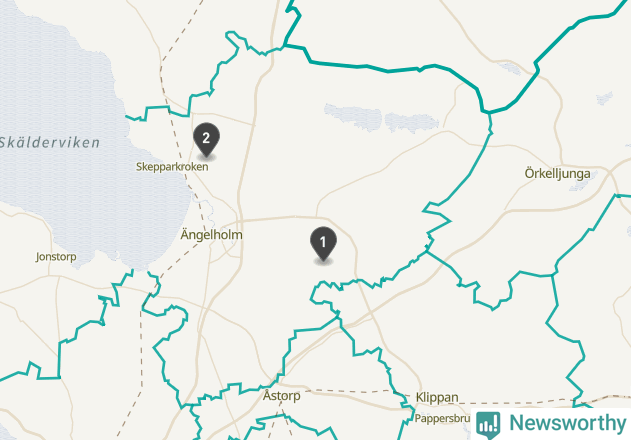 Karta över väderstationer i artikeln