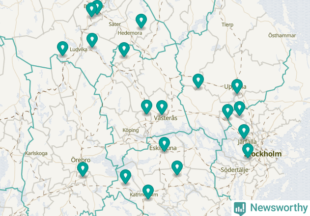 Karta över Hallstahammars kommun