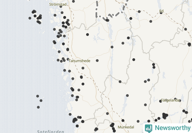 Karta över Tanums kommun