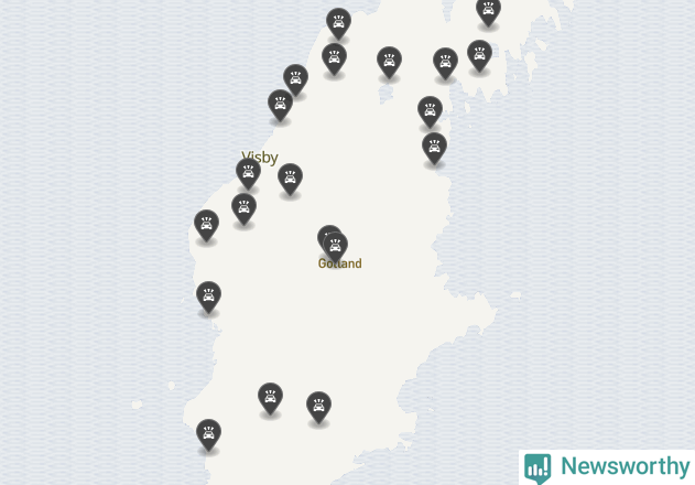 Karta över viltolyckor i Gotlands kommun