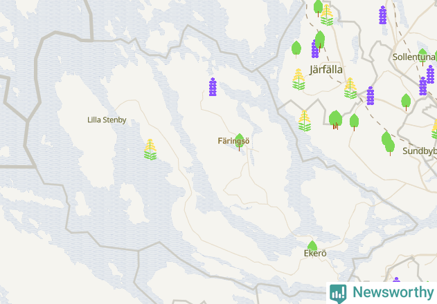 Karta över Ekerö kommun