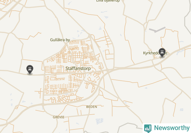 Karta över viltolyckor i Staffanstorps kommun