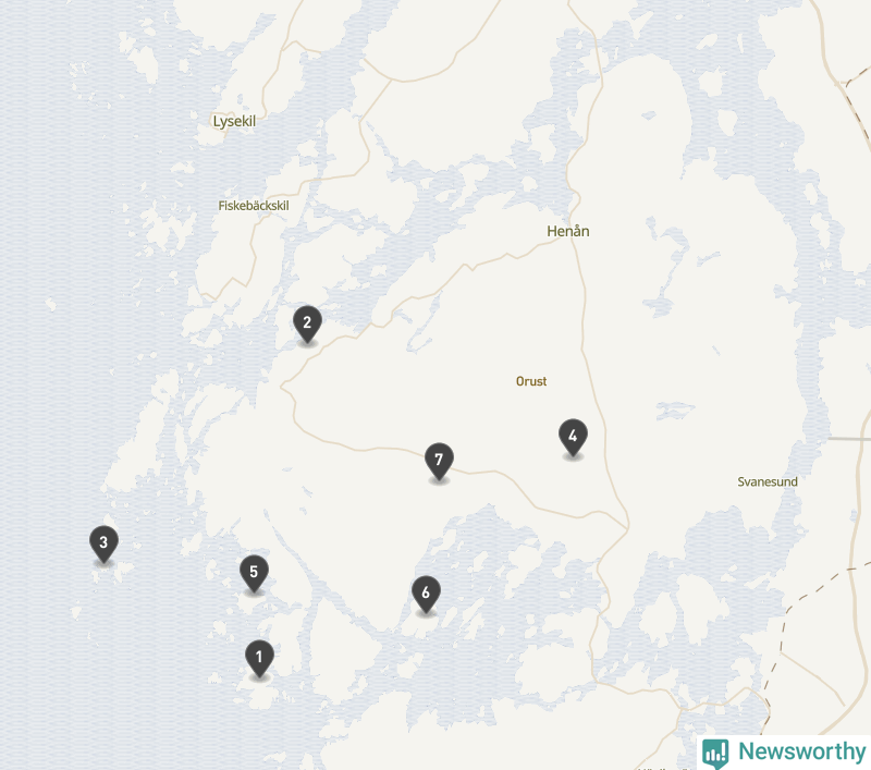Karta över Orusts kommun