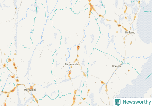 Karta över Färgelanda kommun
