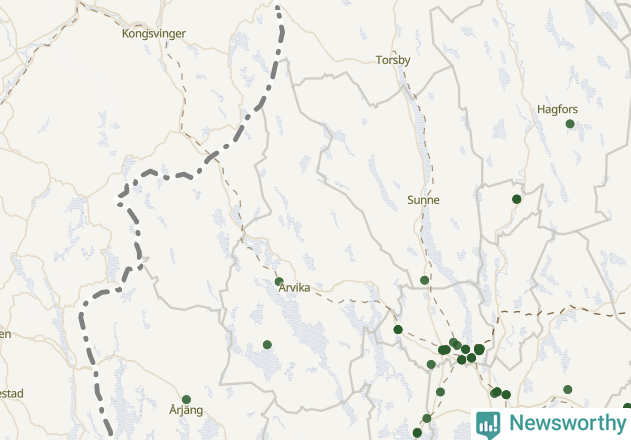 Karta över Arvika kommun