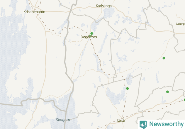 Karta över Degerfors kommun