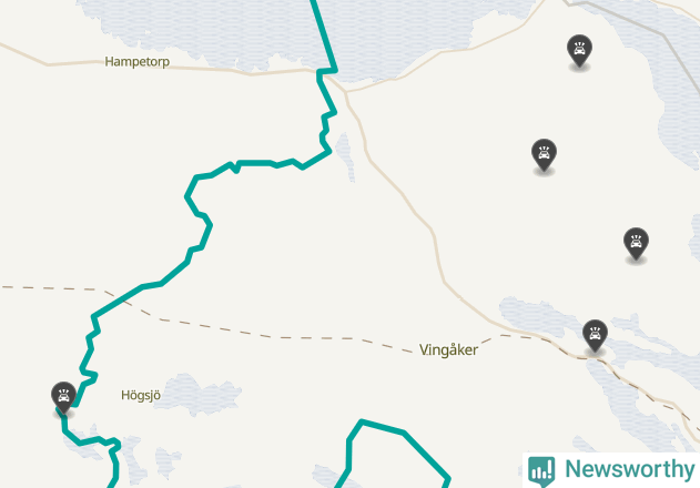 Karta över viltolyckor i Vingåkers kommun