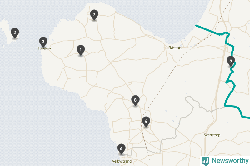 Karta över Båstads kommun