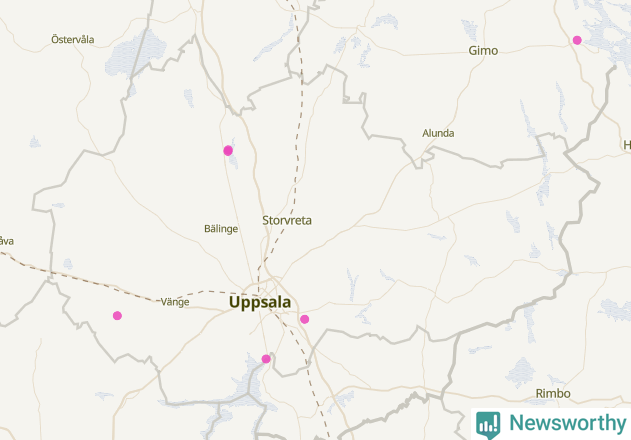 Karta över Uppsala kommun