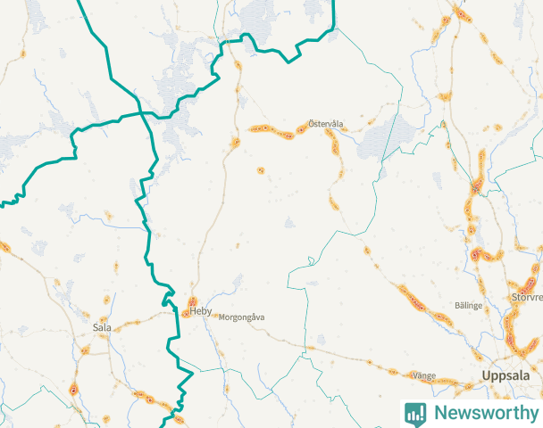 Karta över Heby kommun