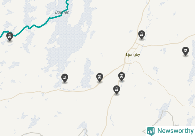 Karta över Ljungby kommun