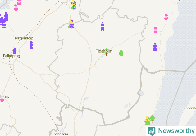 Karta över Tidaholms kommun