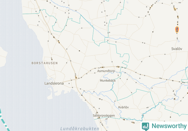 Karta över Landskrona kommun