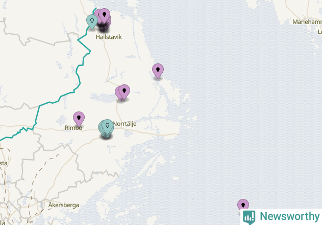 Karta över vindkraftverk i Norrtälje kommun