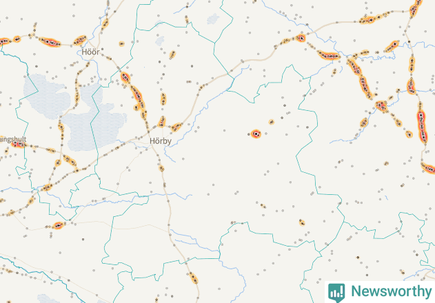 Karta över Hörby kommun
