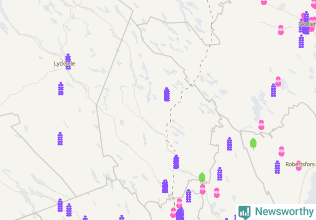 Karta över Vindelns kommun