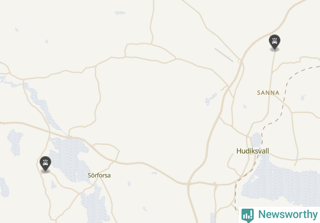 Karta över viltolyckor i Hudiksvalls kommun