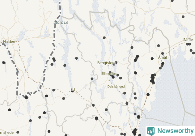 Karta över Bengtsfors kommun